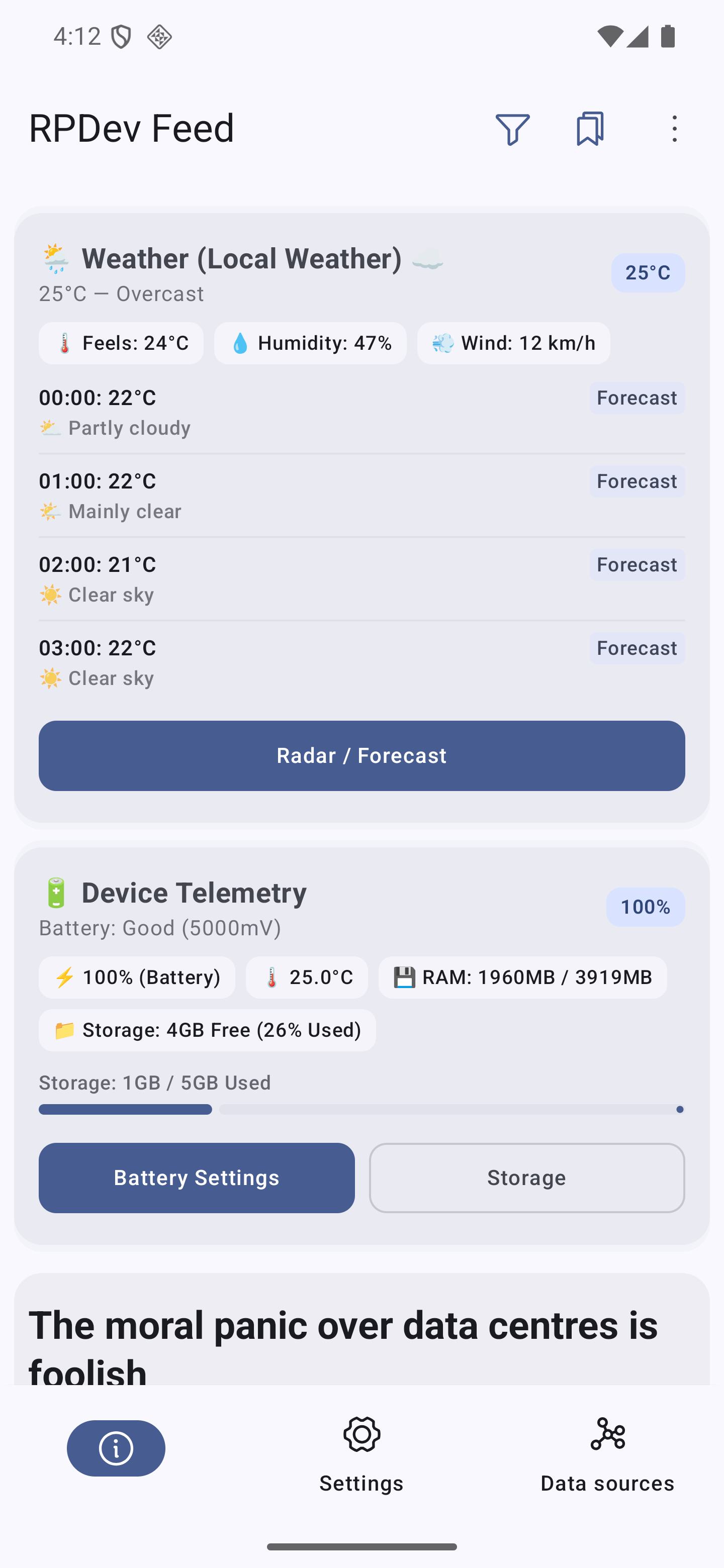 Main Hub Telemetry